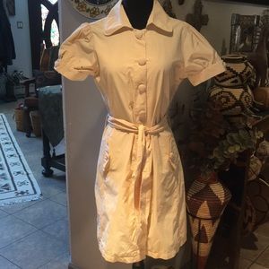 Beige Disney dress with tinker bell printed lining🧚💛💛💛